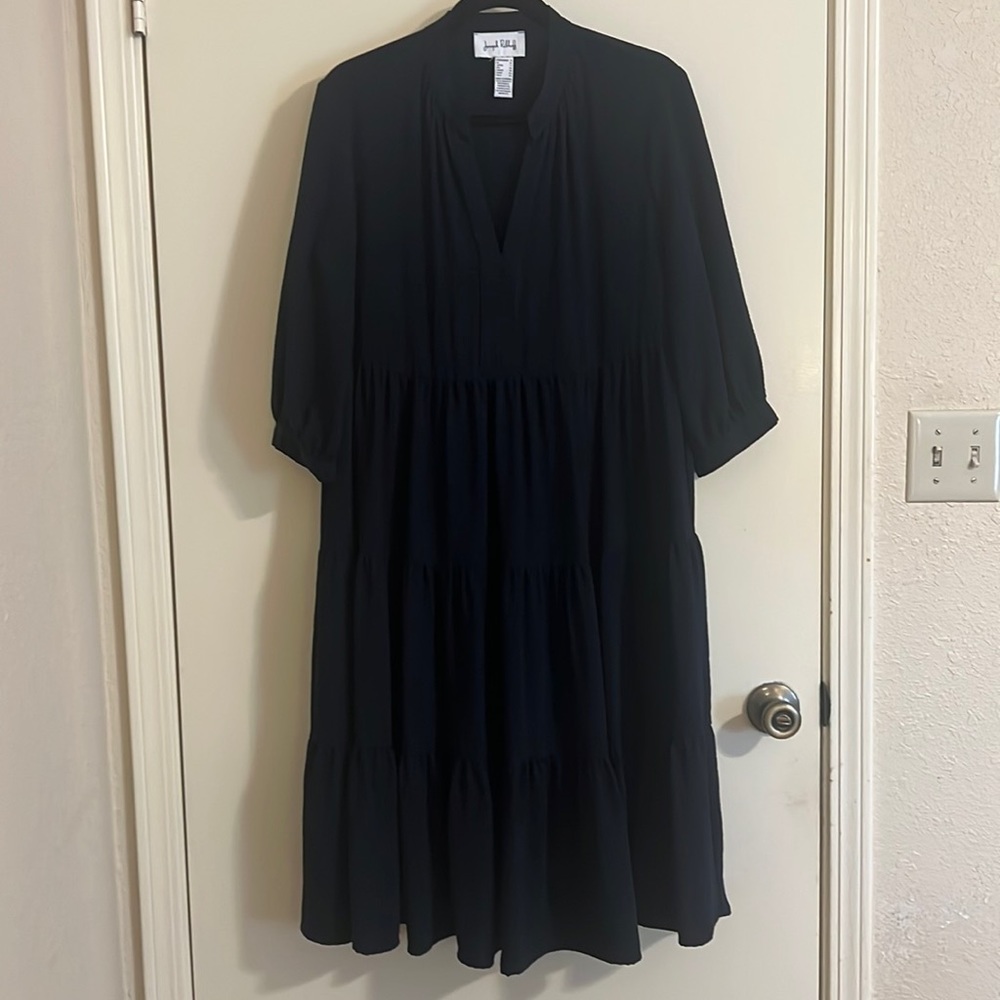 Joseph Ribkof Tiered Navy Dress